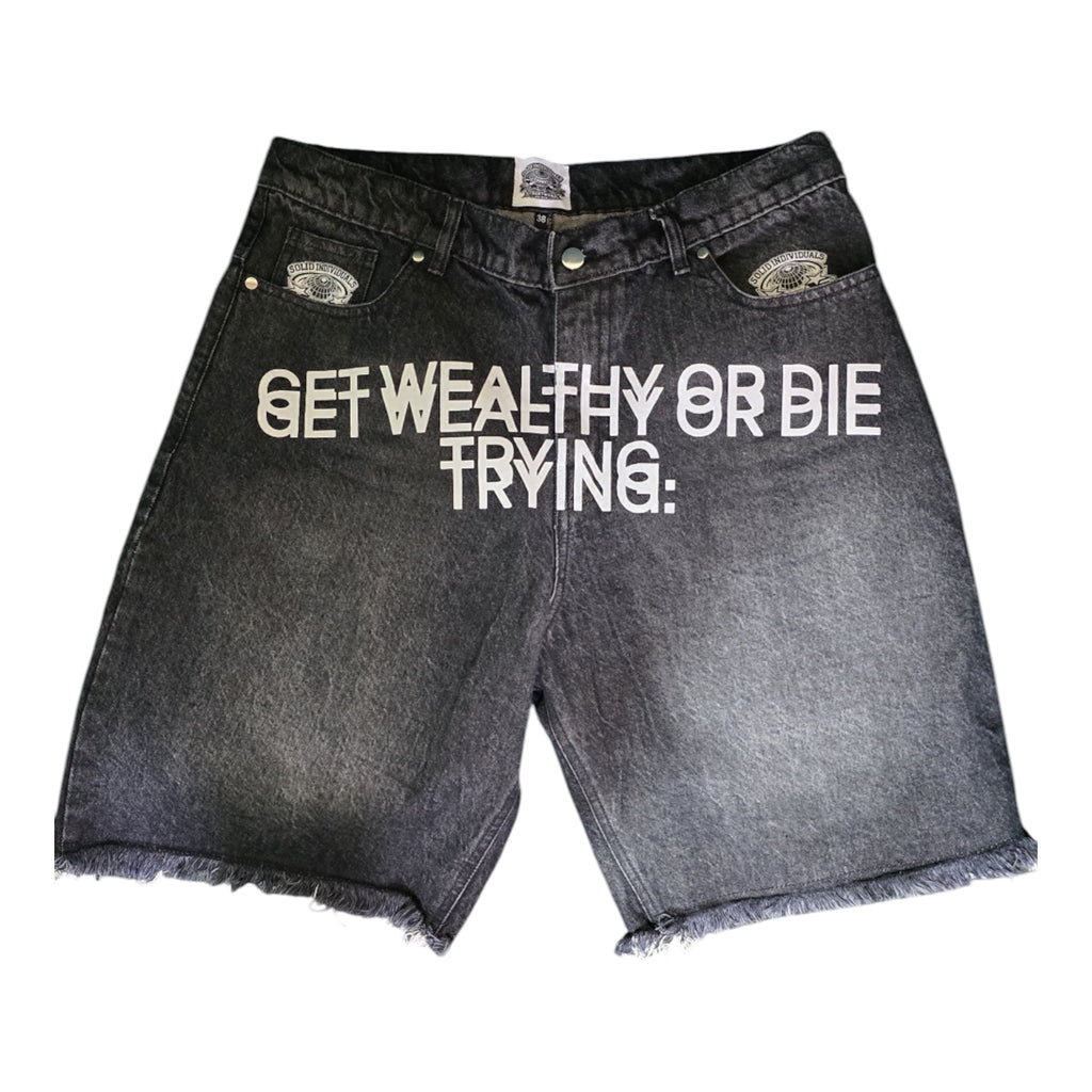 GWODT Men's Denim Shorts — Get Wealthy Or Die Trying